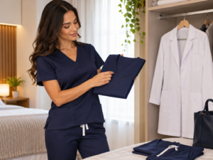 Avaliação de scrubs e jalecos para uma compra planejada