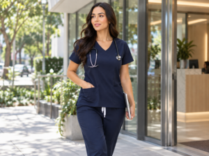 Profissional com scrub em uma clínica na Zona Sul